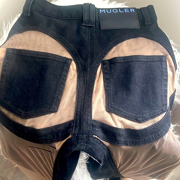 Mugler jeans with mesh on back black